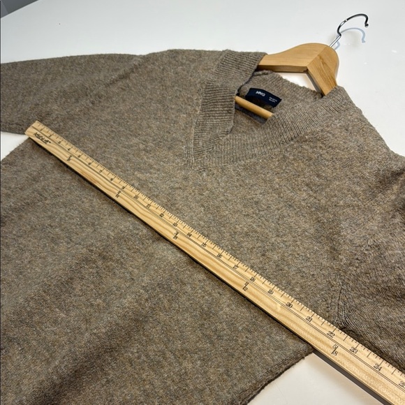 Mango Brown V-Neck Sweater Relaxed Fit Women's Size Extra Small - Picture 4 of 6